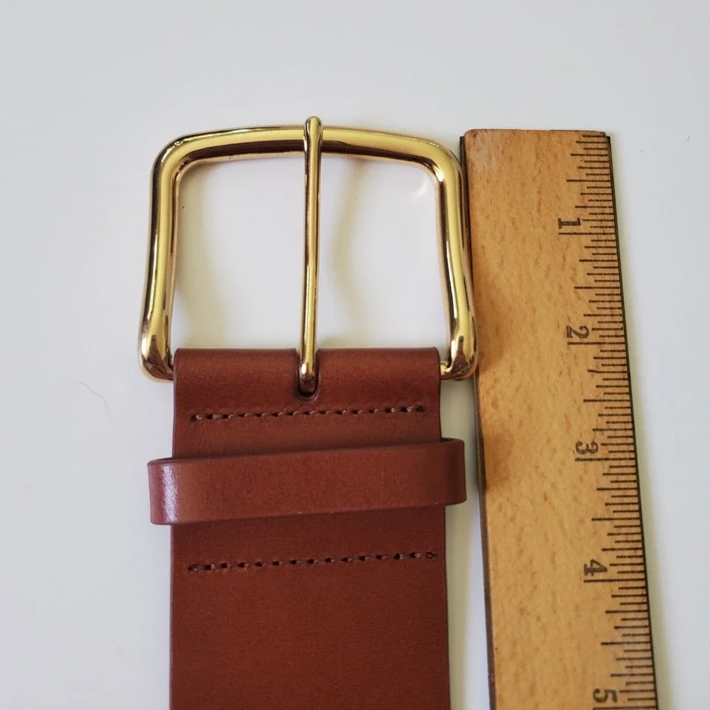 Chicos Wide Woven Leather Hip Belt Medium‎ Brown Tan Adjustable Boho Western